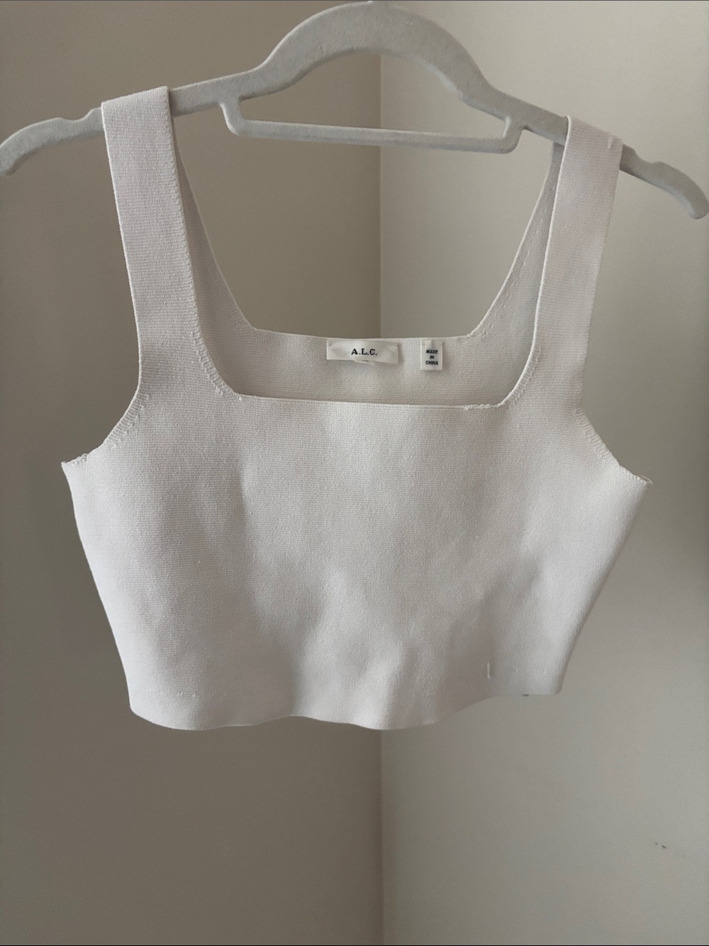 A.L.C. Cream Square-Neck Cropped Tank Size XS